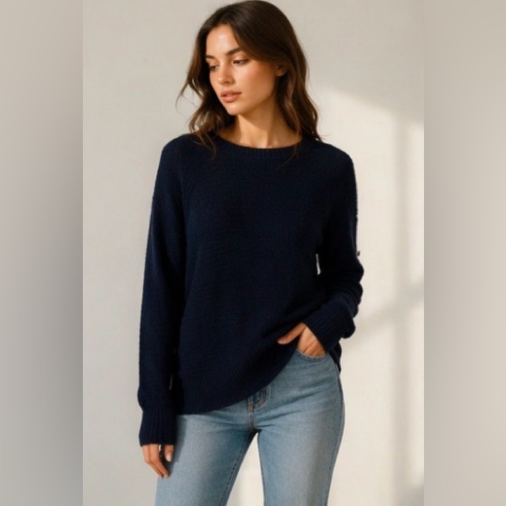 Lululemon cashmere Classic Navy Crewneck Women's Sweater